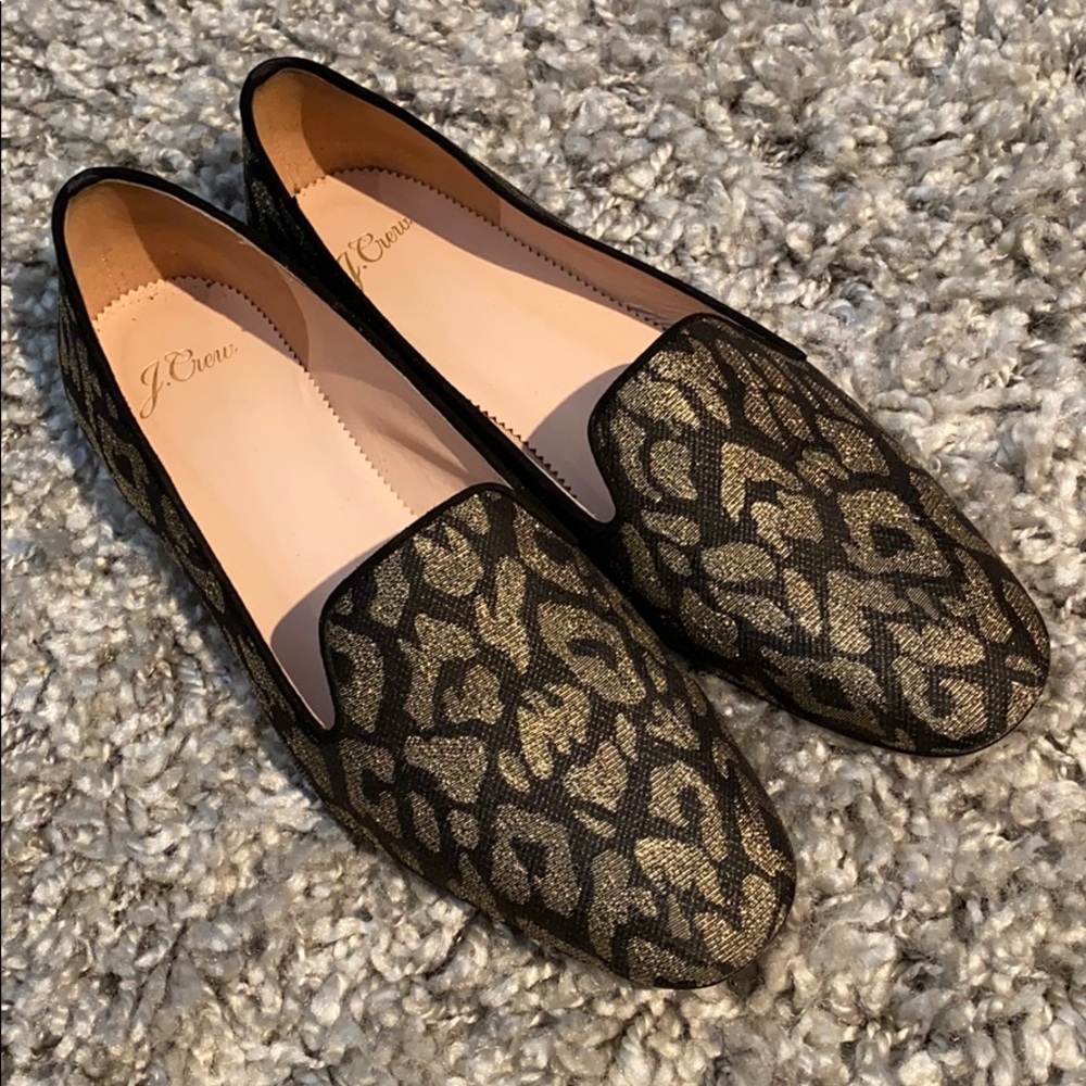 J Crew Cheetah Print Smoking Loafers